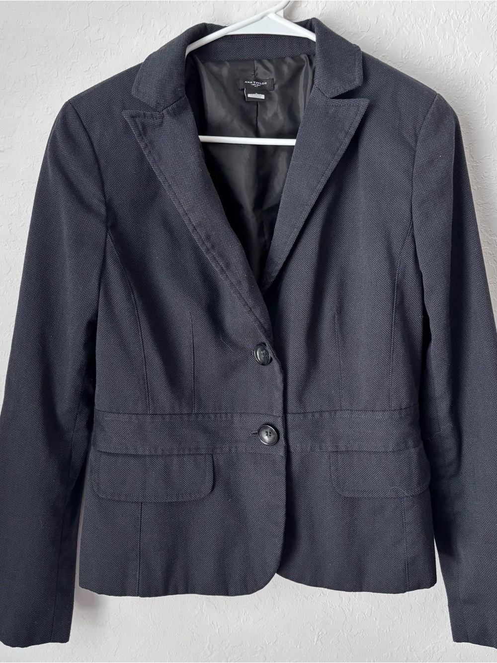 Ann Taylor Women's Black Two-Button Tailored Blazer